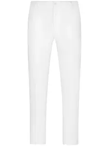 Брюки строгого кроя с вышитым логотипом DOLCE & GABBANA, белый