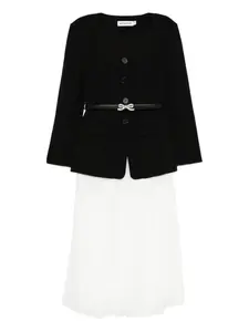 Платье миди с бантом Self-Portrait, черный