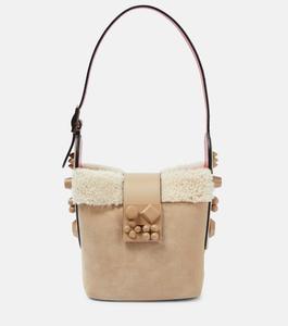 Замшевая сумка-ведро Carasky Mini Christian Louboutin, бежевый