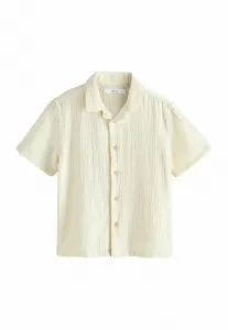 Рубашка стандартного кроя с коротким рукавом и отложным воротником. Next, Ecru