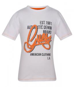 Футболка Guess Regular Fit, белый / оранжевый