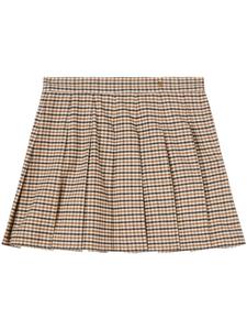 Palm Angels плиссированная юбка мини в клетку, нейтральный цвет