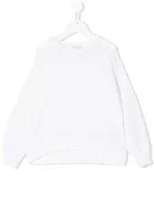 Свитер с пайетками Brunello Cucinelli Kids, белый