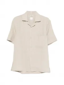 Рубашка с короткими рукавами и нагрудным карманом Eleventy, бежевый