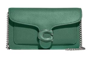 Кошелек-клатч на одно плечо из тисненой кожи табби зеленый COACH