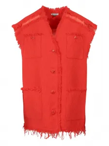 Топ с бахромой и поясом Krizia, красный