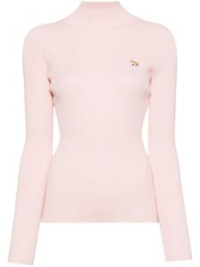 Maison Kitsuné топ с вышитым логотипом, розовый