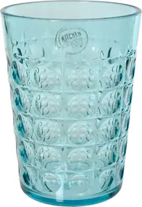 Стакан для питья 12 см пластиковый с узором прозрачный / синий Decoris