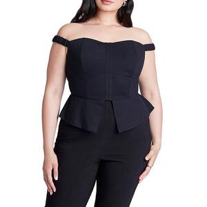 Женский топ с открытыми плечами и баской plus size Eloquii