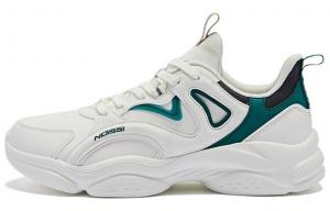 Кроссовки мужские низкие белые/зеленые Qiaodan