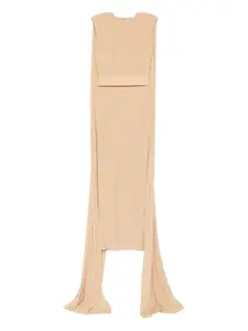 Платье-накидка макси с плиссировкой Solace London, нейтральный