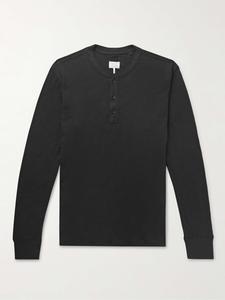Футболка Henley из хлопкового джерси RAG & BONE, черный