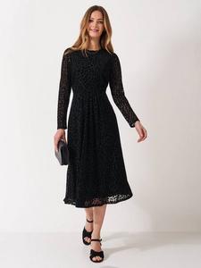 Платье из сетчатого трикотажа Marten Flock Tulle Jersey Mesh Crew Clothing, Black