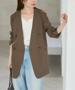 Льняная эластичная куртка с V-образным вырезом Noble, цвет Brown