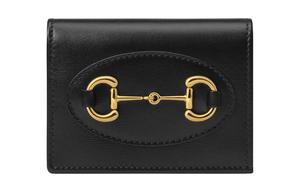 GUCCI Кожаный картхолдер, кошелек обычный женский черный