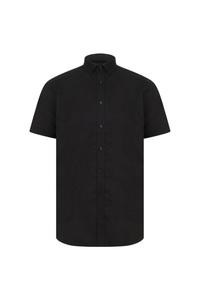 Современная оксфордская рубашка с коротким рукавом Henbury, черный