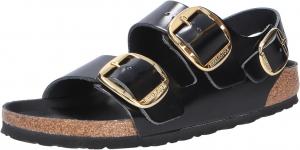 Сандалии Birkenstock Unisex Milano с большой пряжкой из натуральной кожи, черный