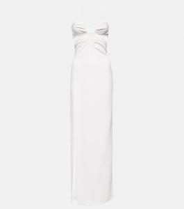 Свадебное платье из крепа с вырезом Nensi Dojaka, белый