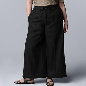 Широкие брюки plus size Simply Vera Vera Wang, Black