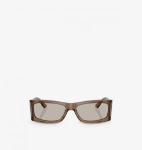 Солнцезащитные очки Pr b03s в прямоугольной оправе из ацетата Prada, коричневый