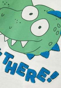 Принт на футболке 2Er-Set Stylisches Kurzarm Rundhals Name it, белый деним