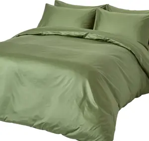 Постельное белье HOMESCAPES, плотность 400, зеленое, 260 х 220 см Homescapes