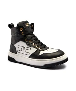 Кожаные кроссовки Elisabetta Franchi, черный