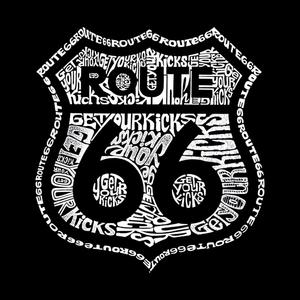 Get Your Kicks on Route 66 — мужская футболка с длинным рукавом с надписью Word Art LA Pop Art