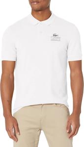 Lacoste мужская короткая рукав поло с принтом крокодила, Blanc