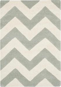 Ковер SAFAVIEH, 61 x 92 см, Chatham Collection, Grey & Ivory, ручной работы, шеврон из шерсти, идеально для помещений с высокой проходимостью: прихожая, гостиная, спальня (CHT715E)