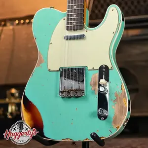 Fender Custom Shop LTD 1960 Telecaster Heavy Relic - Состаренный Sea Foam Green/3-Тоновый Sunburst с твердым кейсом