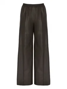 Брюки из кожи ягненка Yves Salomon, коричневый