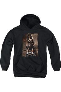 Толстовка с капюшоном «Бэтмен против Супермена и Чудо-женщины» для молодежи Gildan, черный
