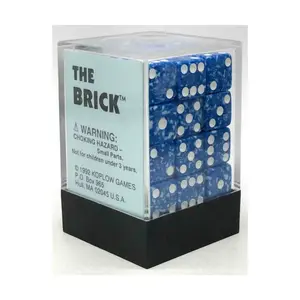 Кирпичный, The — d6 Крапчатый синий с белым (36), Dice - Opaque (Koplow)