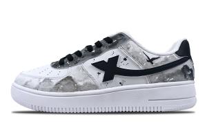 XTEP Кроссовки Air Force One с низким верхом, противоскользящие, износостойкие, мужские, для скейтбординга, черно-белые