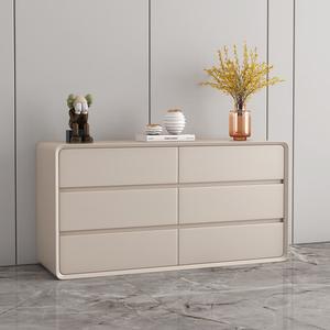 Mikemijia Комод 40х120х61 см для спальни и гостиной из массива дерева с запеченной краской, 6 ящиков