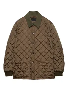 Стеганая куртка с вельветовым воротником Prada, коричневый