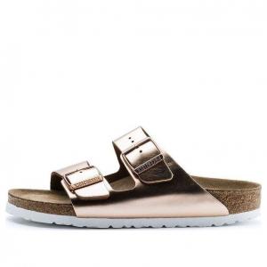Тапочки (WMNS) Birkenstock Arizona Soft Footbed Natural Leather Narrow Fit 'Metallic Copper' 0952093, медный