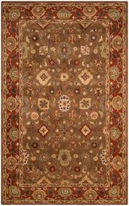 Ковер SAFAVIEH, 61 x 92 см, Heritage Collection, Moss & Rust, ручной работы, традиционный восточный из шерсти, идеально для помещений с высокой проходимостью: прихожая, гостиная, спальня (HG952A)