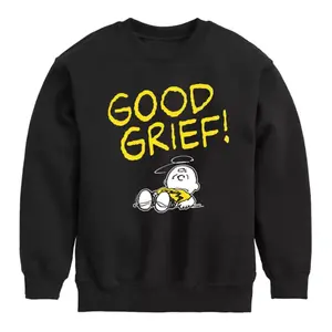 Мальчики 8-20 флисовая толстовка Peanuts Good Grief Licensed Character, черный