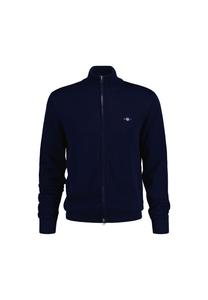 Кардиган мужской - CASUAL COTTON ZIP CARDIGAN, воротник стойка, хлопок GANT, синий