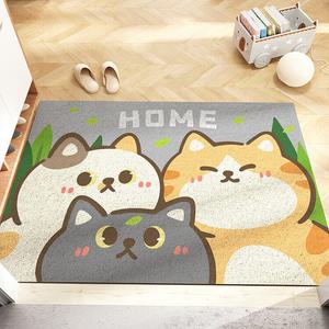 Dajiang Ковер 60x90 см для прихожей, саммоющийся, противоскользящий, в стиле cat game
