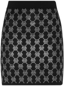 Philipp Plein юбка с монограммой, черный