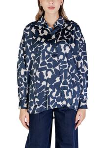 Рубашка ICHI с геометрическим рисунком, синий