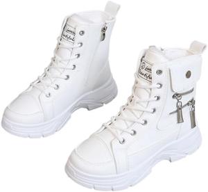 Женские зимние ботинки с мехом, утепленные, на шнуровке, водонепроницаемые, противоскользящие, зимние ботильоны для прогулок и походов на улице Generic, White 1