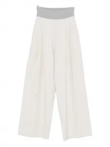 Брюки с ребристым поясом Gran Sasso, молочно-белый