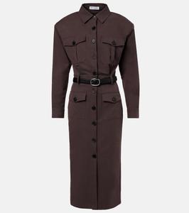 Миди-платье с поясом Self-Portrait, коричневый