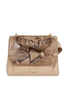 Сумка-кросс-боди с клапаном и логотипом M Lancel, бежевый