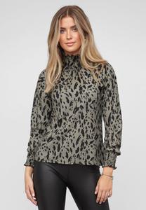 Блуза Cloud 5ive CHOKER WITH LEO PRINT, Black Green/Green