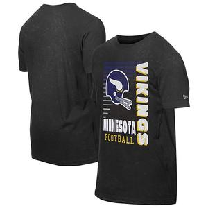 Мужская черная футболка minnesota vikings retro logo enzyme washed oversized New Era
